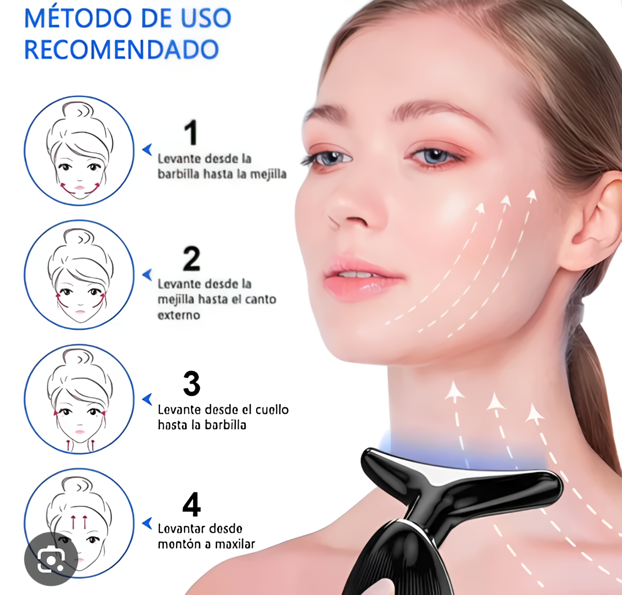 Masajeador Lifting Facial y de Cuello 3 en 1: ¡Dile Adiós a la Papada y Reafirma tu Contorno Facial!