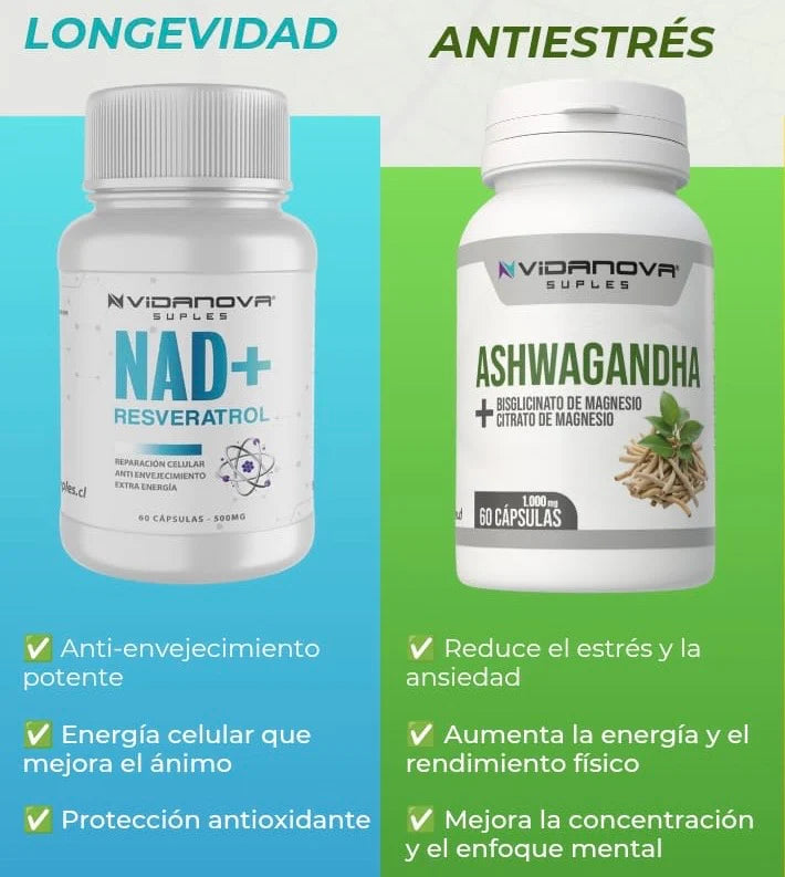 DÚO PACK Equilibrio y Vitalidad: NAD+ & Ashwagandha
