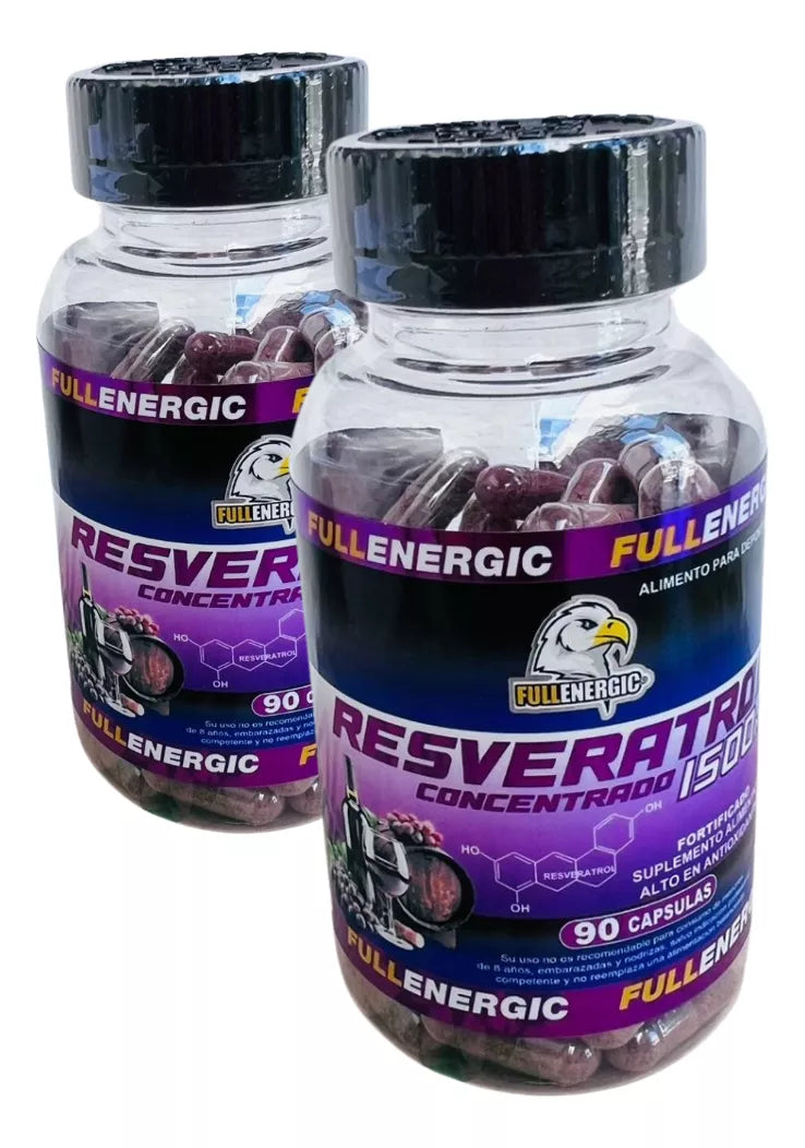 Resveratrol Concentrado 1500mg - 90 Cápsulas Full Energic