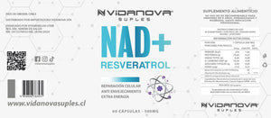 NAD+ Resveratrol 60 capsulas 500MG