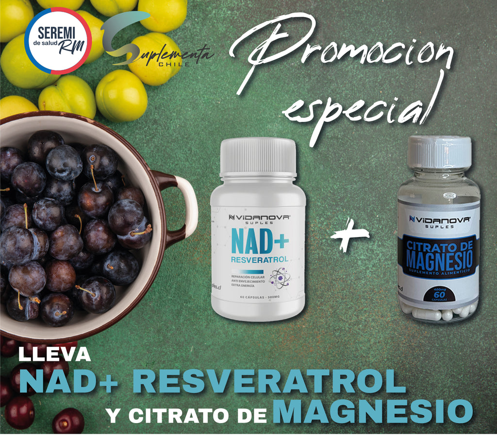 ¡PROMOCION ESPECIAL!: NAD+ Resveratrol y citrato de magnesio