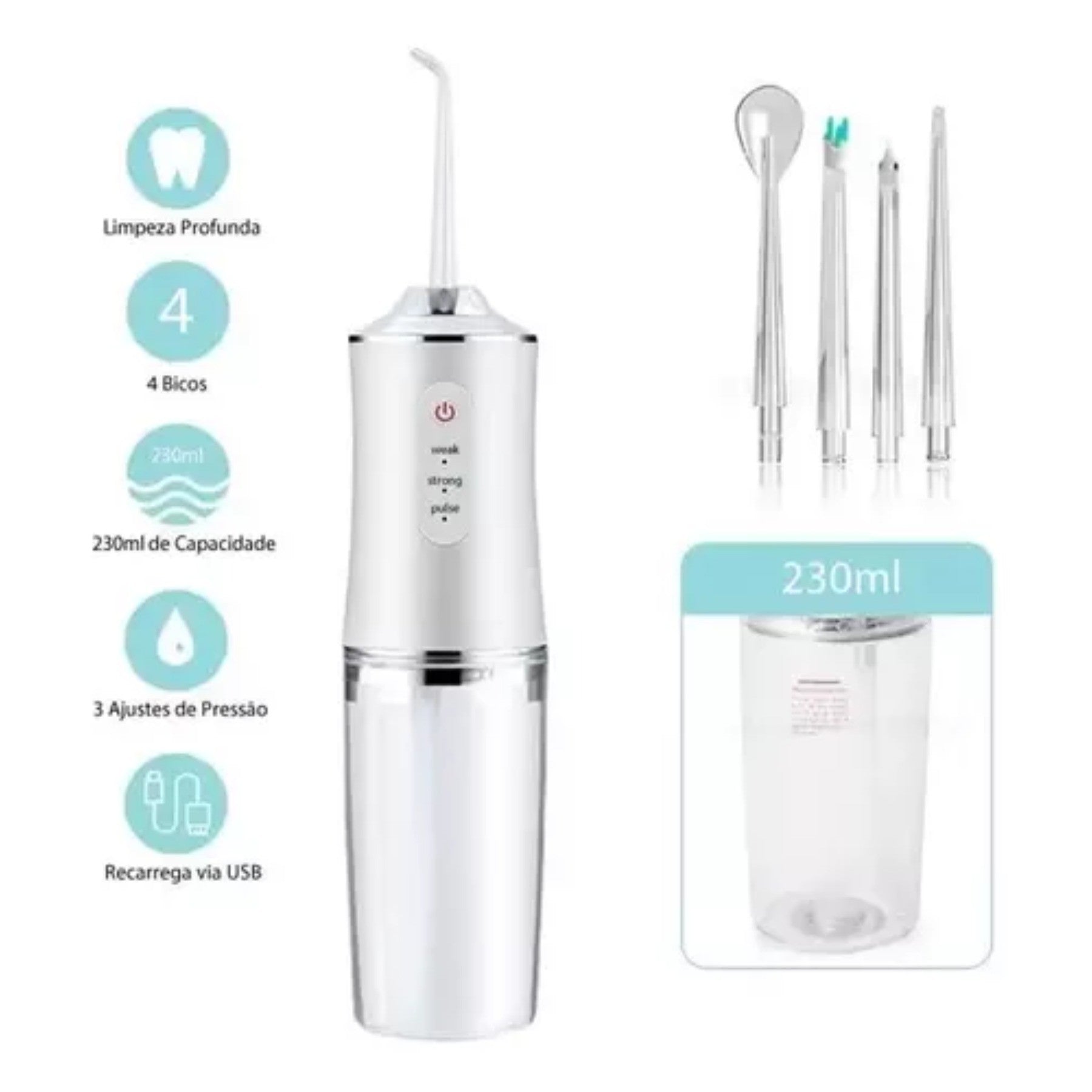 Irrigador Dental Eléctrico Portátil - Limpieza Profunda y Cuidado Bucal Completo