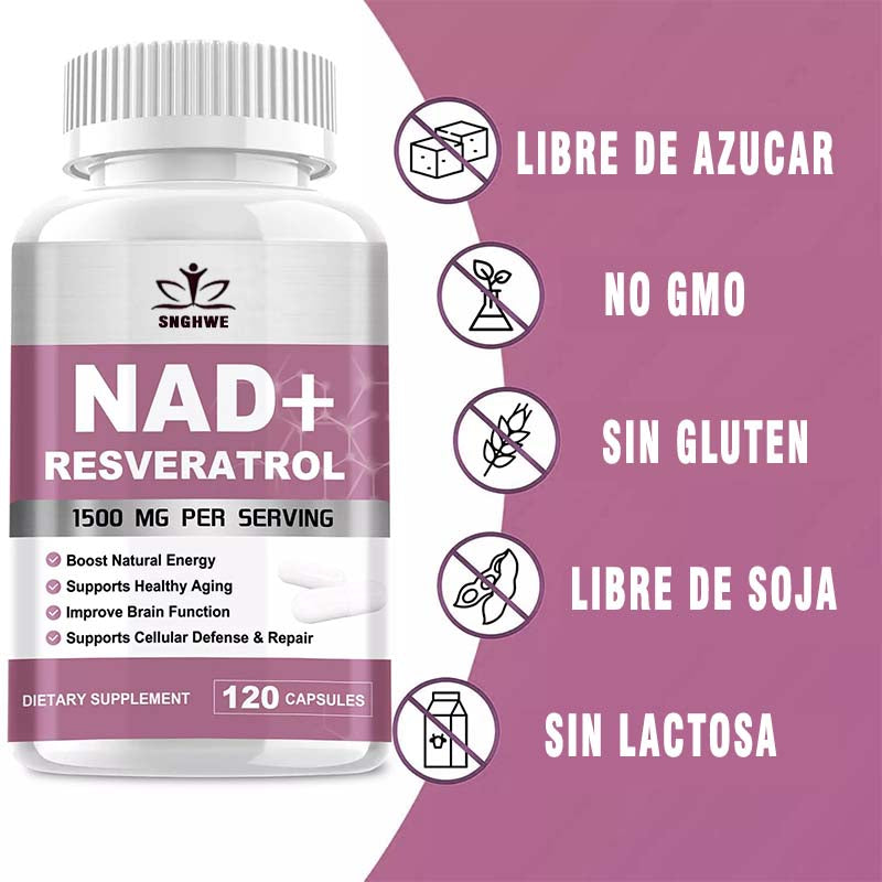 NAD+ Resveratrol 60 capsulas 1600MG