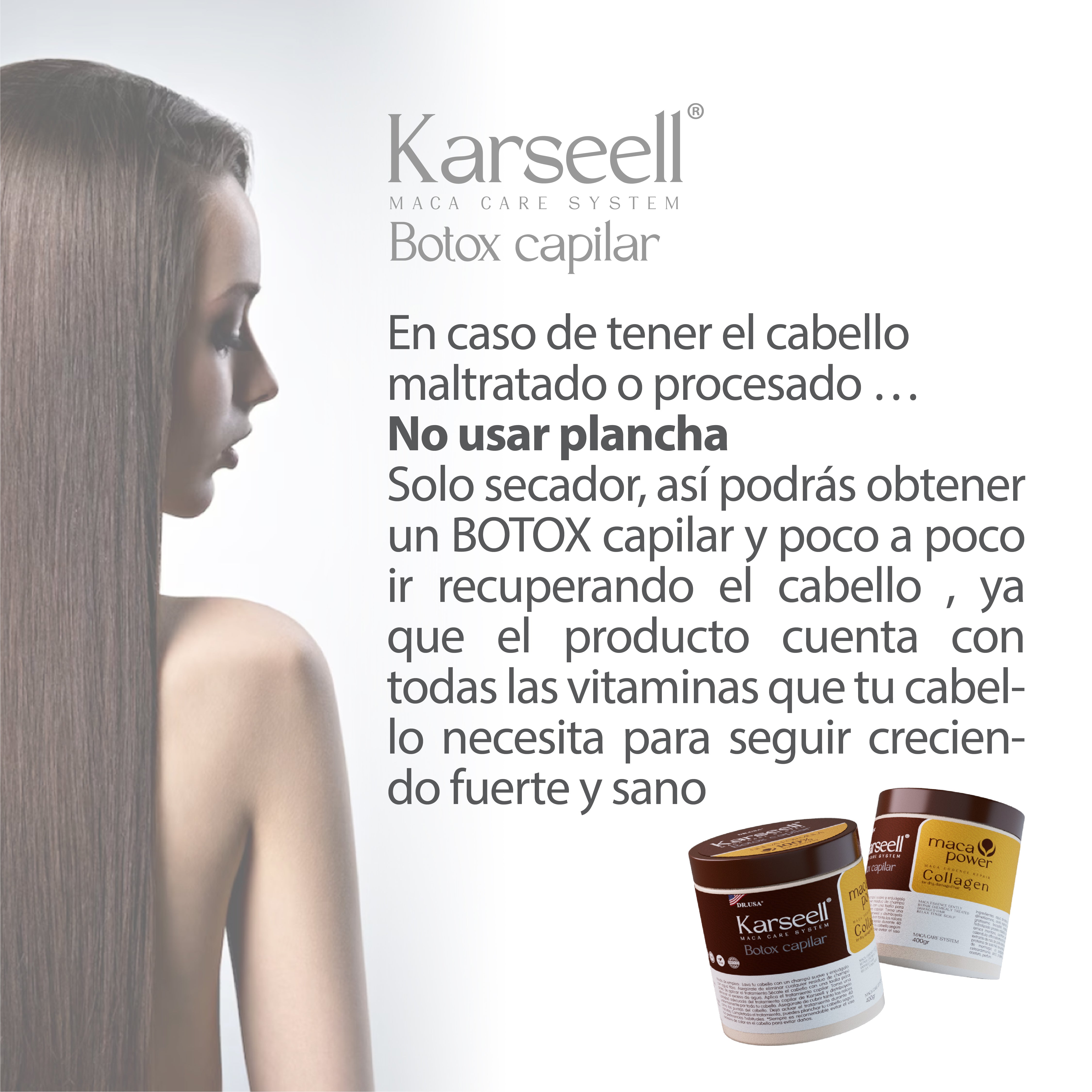 Karseell Botox Capilar - Tratamiento Intensivo con Colágeno y Argán para Cabello Seco y Dañado