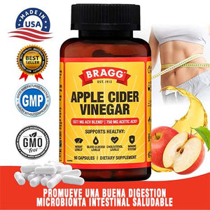 Cápsulas de Vinagre de Sidra de Manzana Bragg - Bienestar Natural y Conveniente